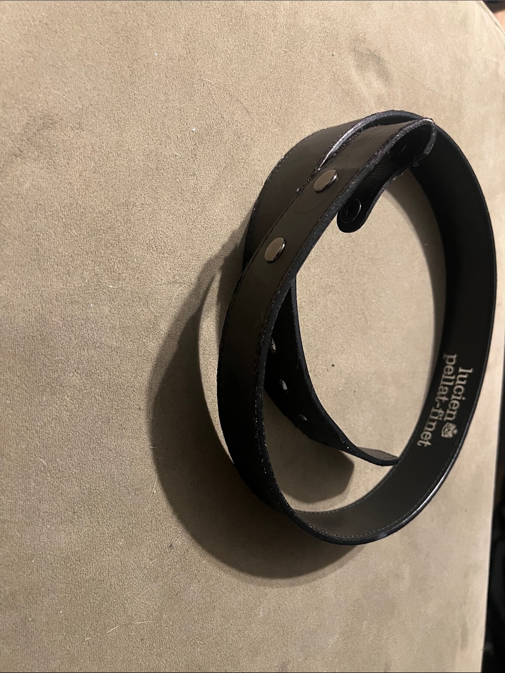 Lucien Pellat-Finet skull embossed black/dark gray belt strap (34 in/ 85 cm)